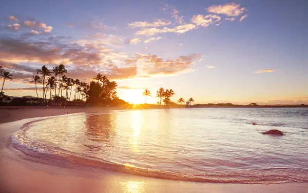 Amazing Hawaiian Beach Fantastic Sunset